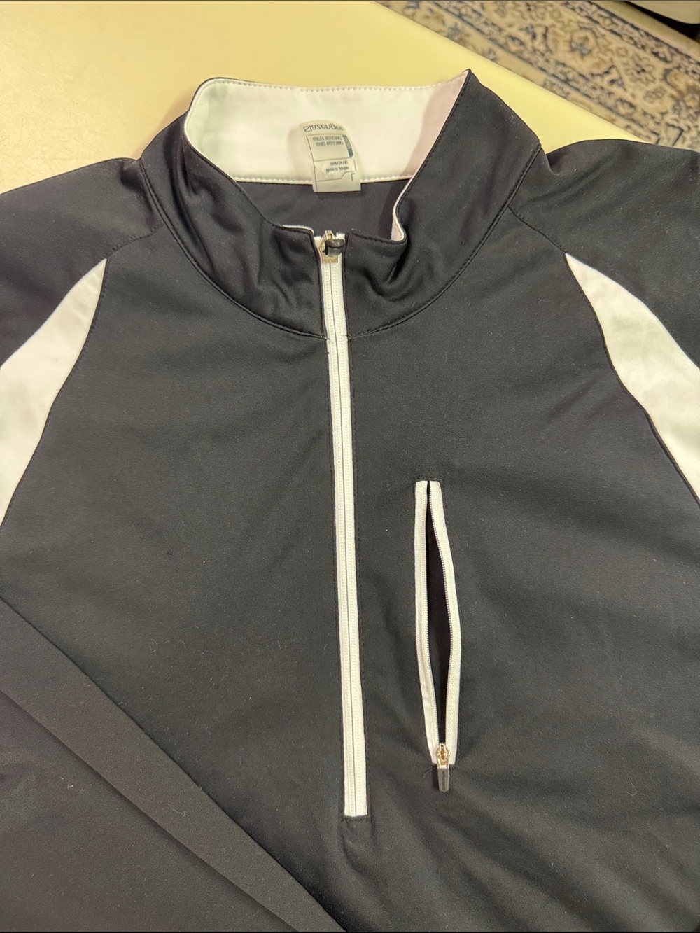 Black & White Zip-Front Athletic Jacket